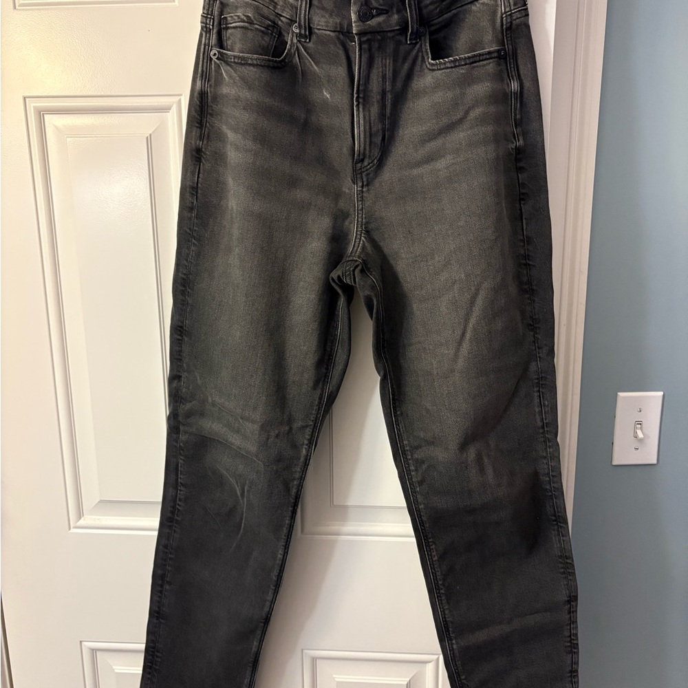 American Eagle Curvy Mom Jeans Black High Rise Size 8 Regular